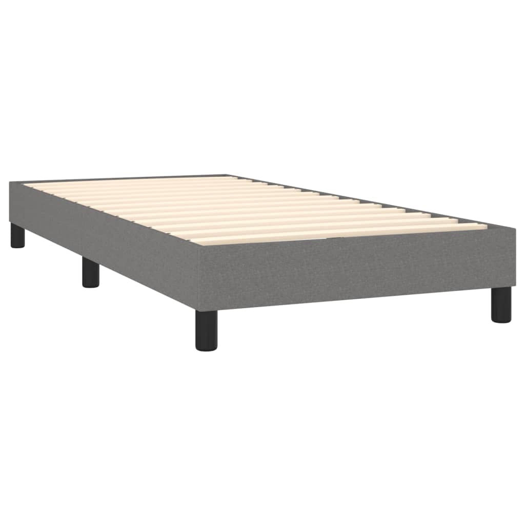 vidaXL Okvir za krevet s oprugama tamnosivi 90x190 cm od tkanine