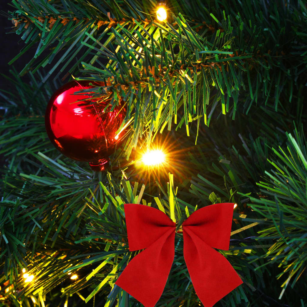 vidaXL Umjetno božićno drvce s kuglicama i LED žaruljicama 64 cm zeleno