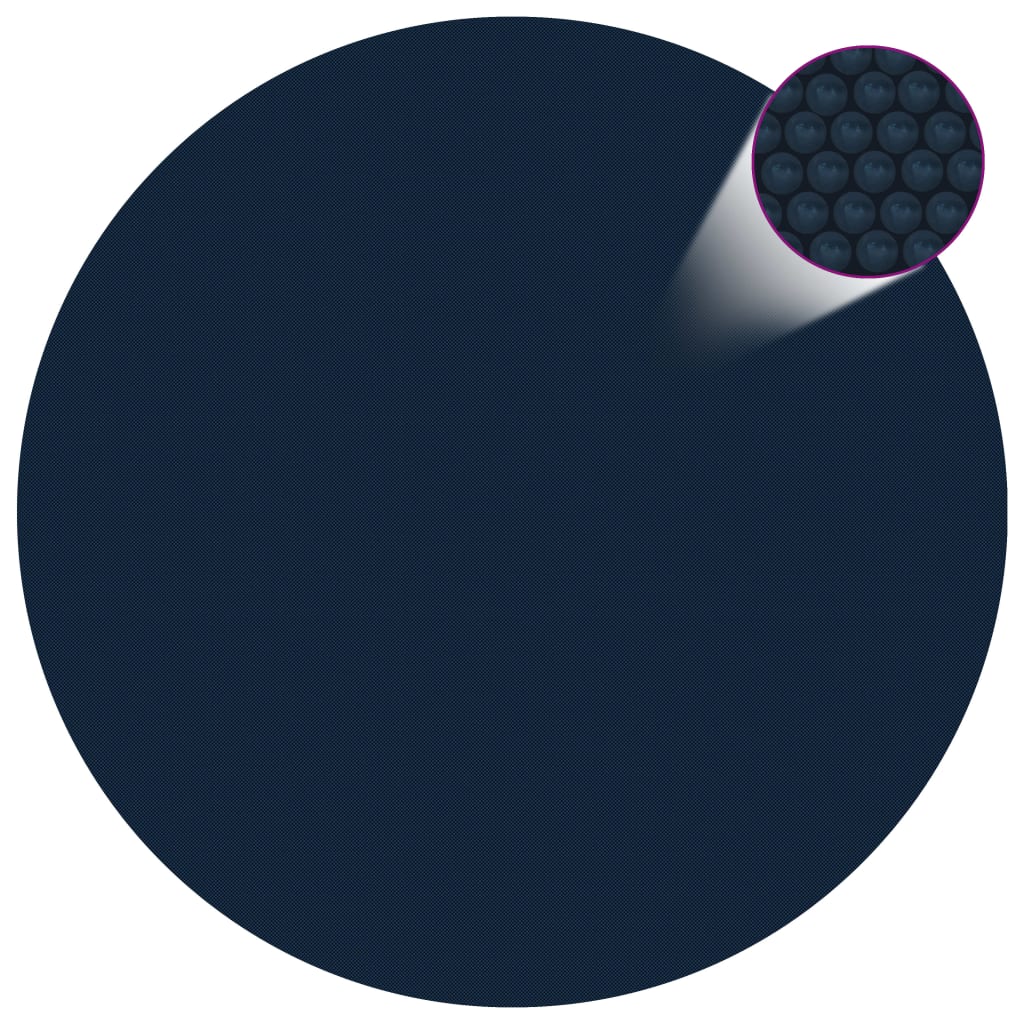 vidaXL Plutajući PE solarni pokrov za bazen 488 cm crno-plavi