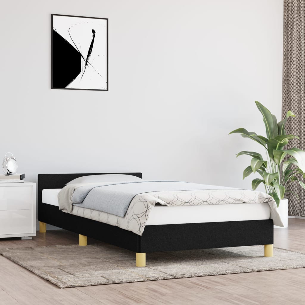 vidaXL Okvir za krevet s uzglavljem crni 100x200 cm od tkanine