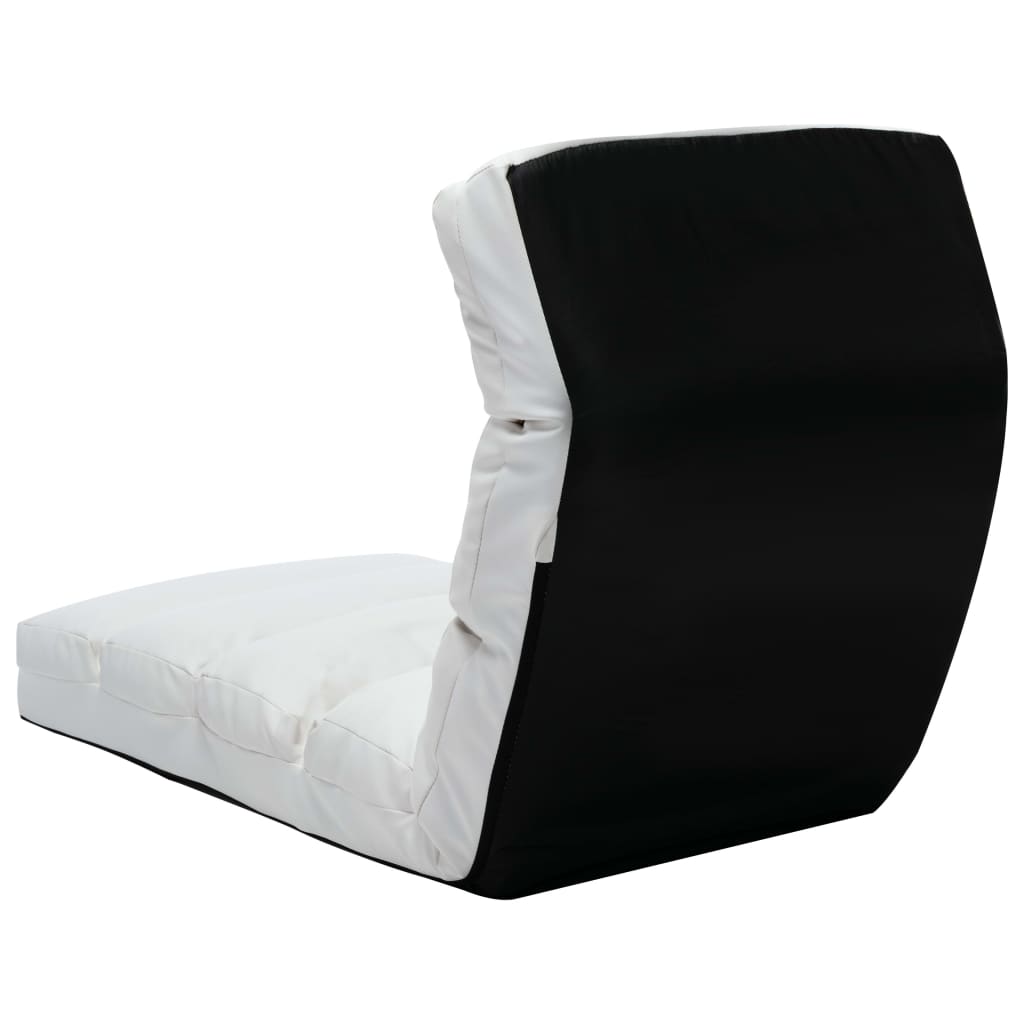 vidaXL Sklopiva podna stolica od umjetne kože bijela
