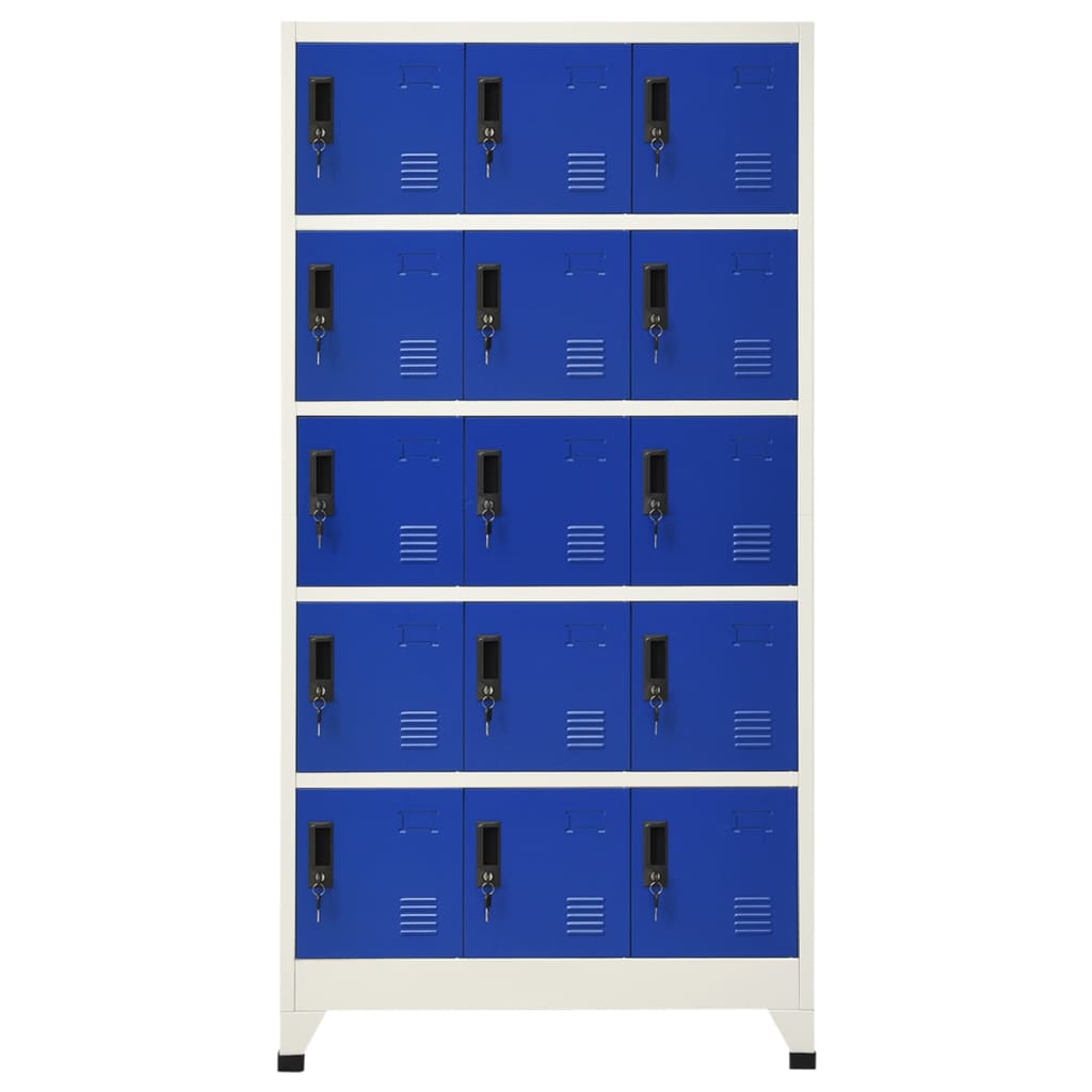 vidaXL Ormarić s ključem sivo-plavi 90 x 40 x 180 cm čelični