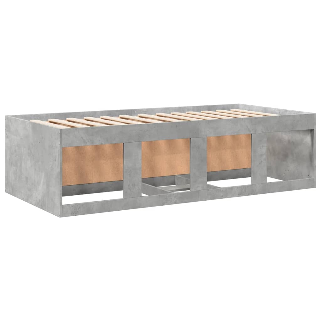vidaXL Dnevni krevet s ladicama siva boja betona 75 x 190 cm drveni