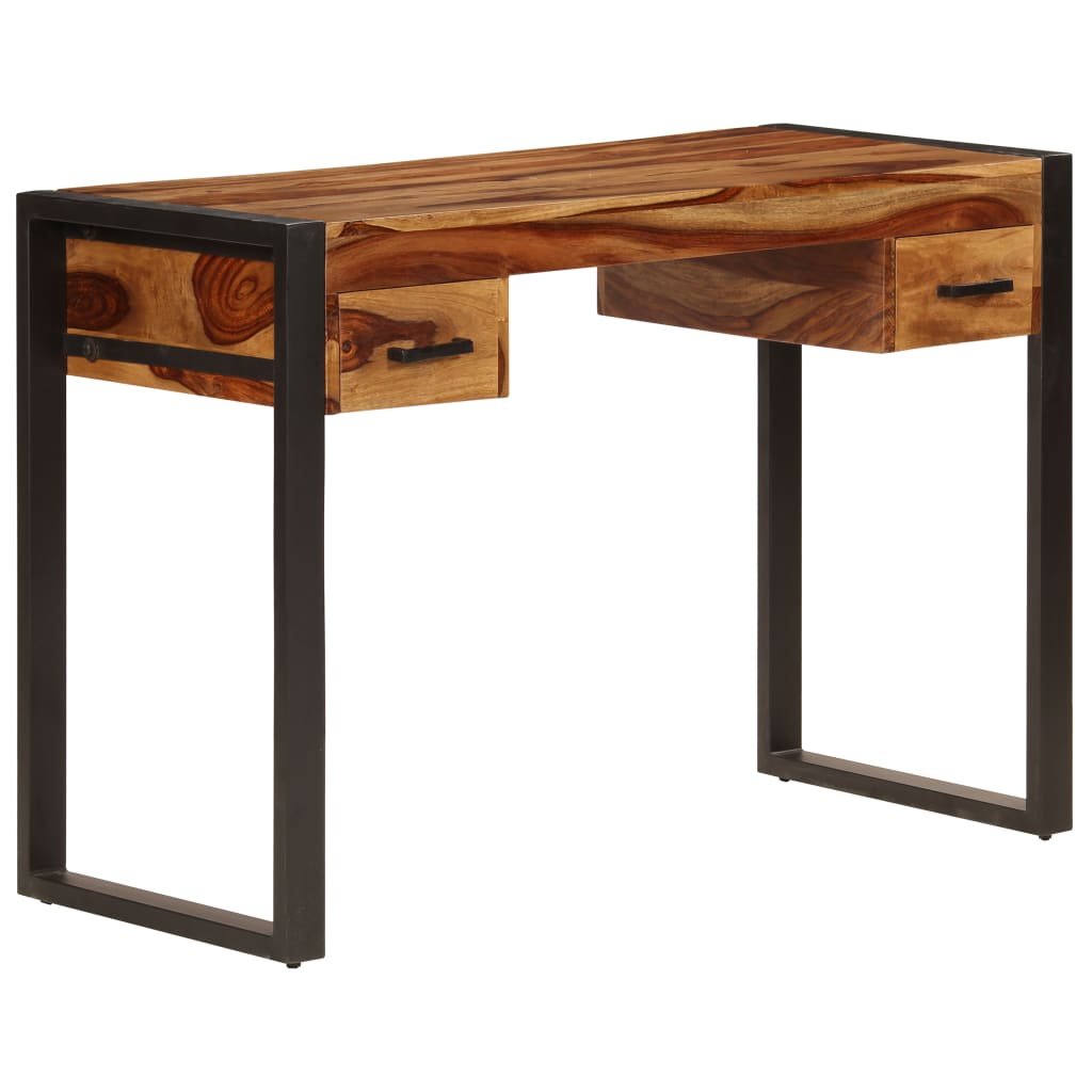 vidaXL Radni stol s 2 ladice od masivnog drva šišama 110 x 50 x 77 cm