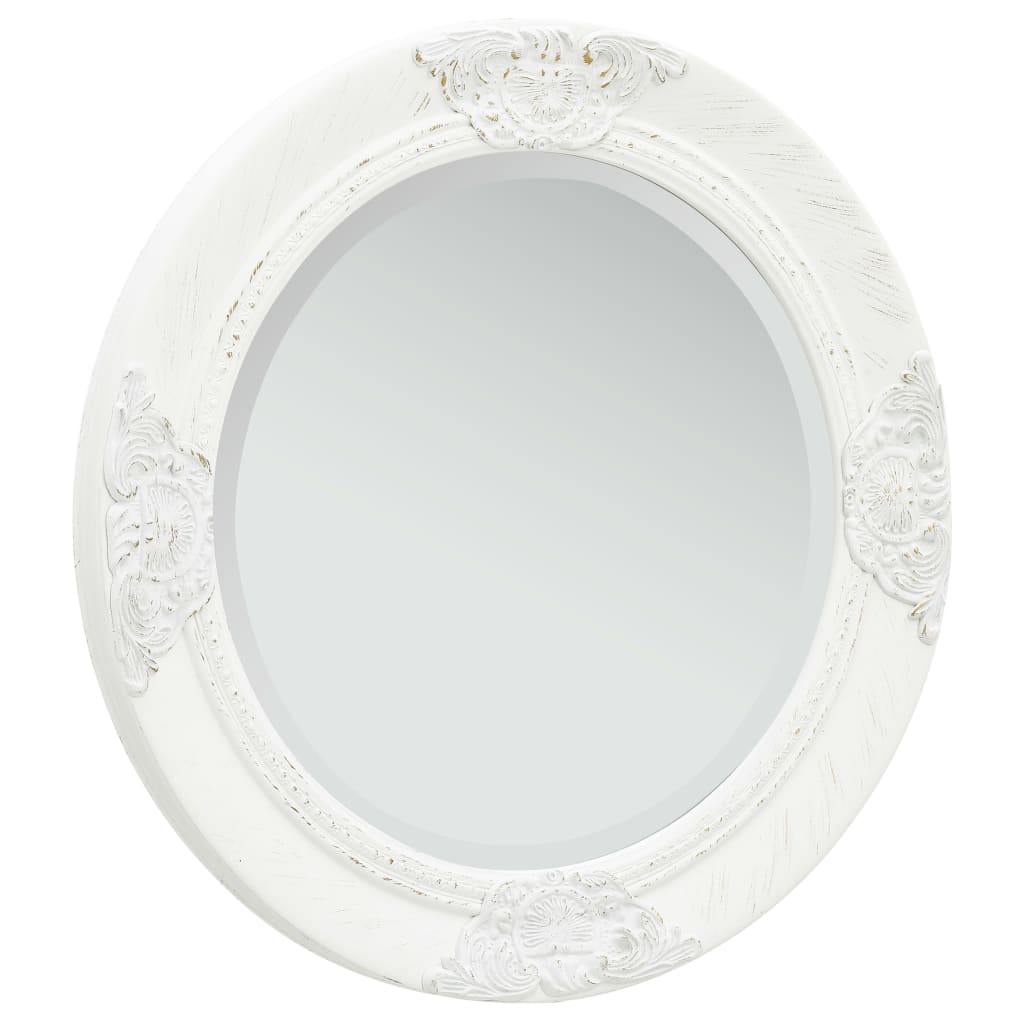 vidaXL Zidno ogledalo u baroknom stilu 50 cm bijelo