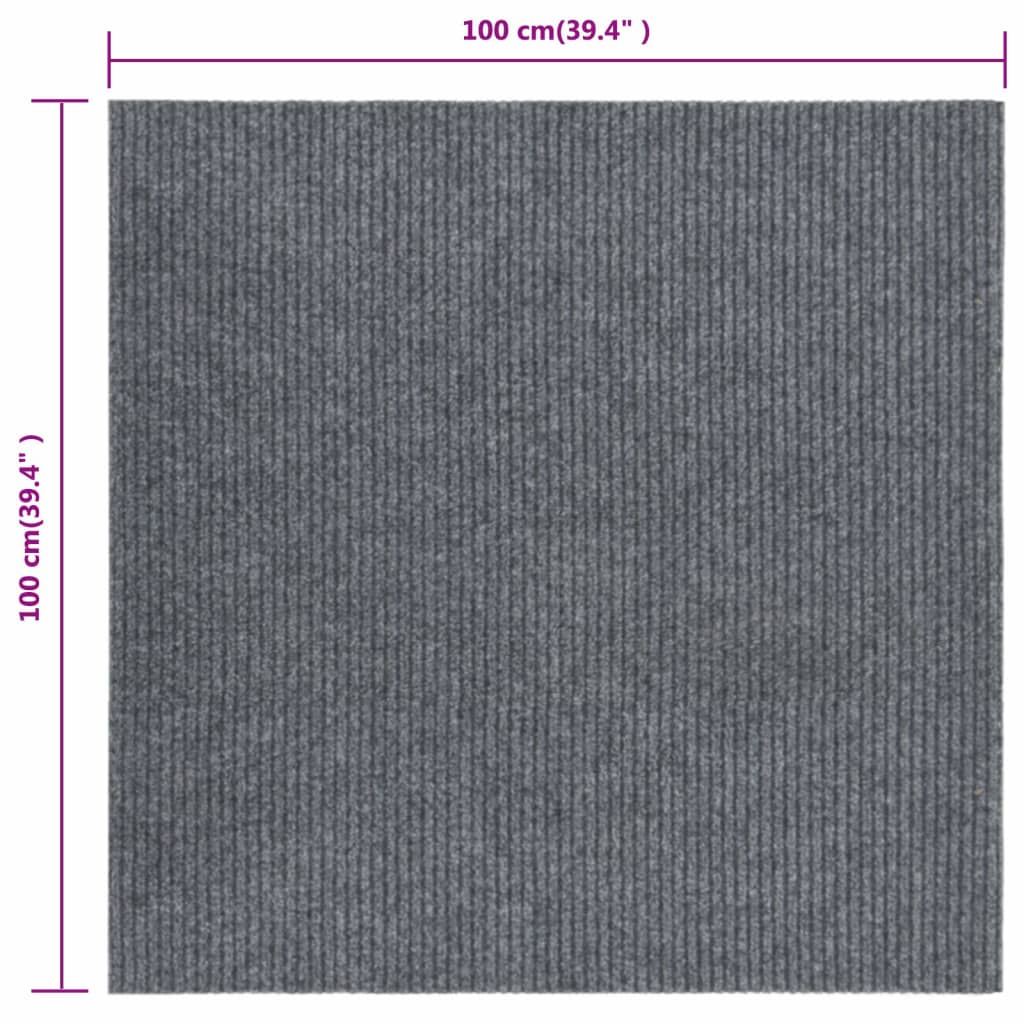 vidaXL Dugi tepih za hvatanje nečistoće 100 x 100 cm sivi