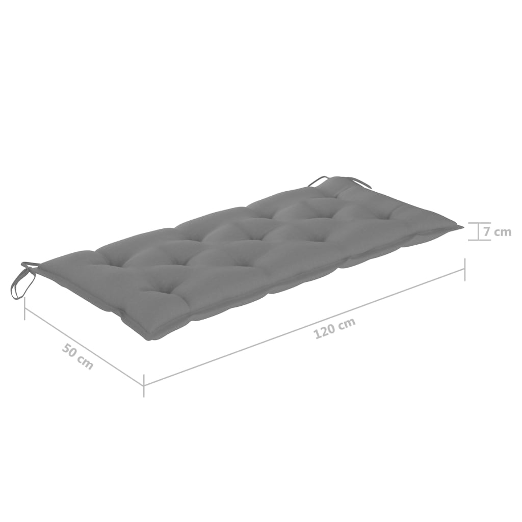 vidaXL Klupa za ljuljanje sa sivim jastukom 170 cm od masivne tikovine