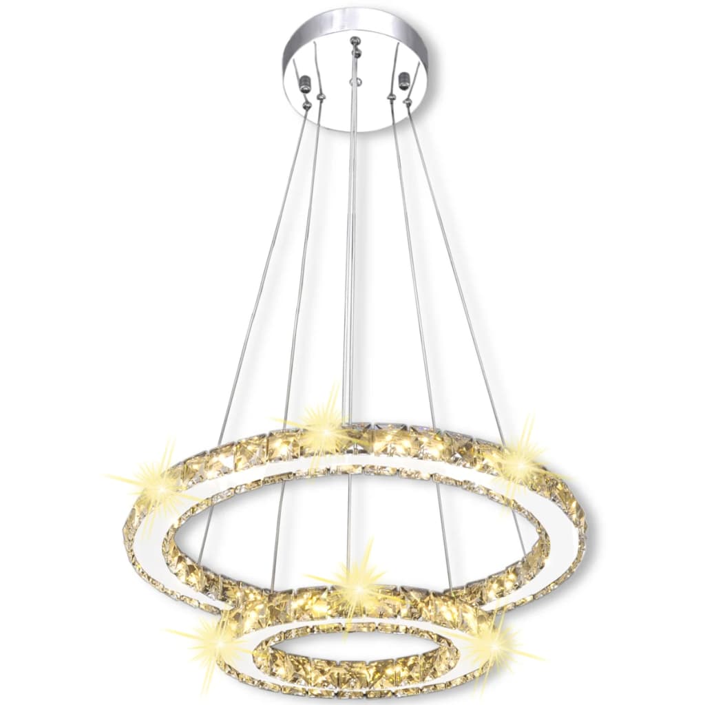 Viseća LED Kristalna Svjetiljka s 2 Prstena 23,6 W