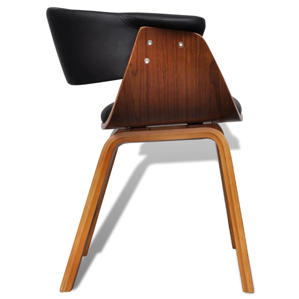 vidaXL Blagovaonska stolica od zaobljenog drva i umjetne kože