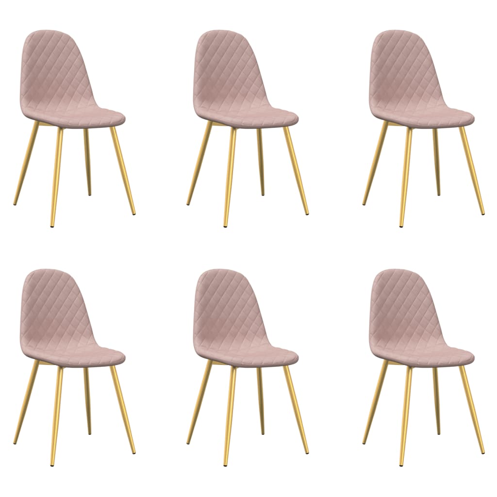 vidaXL Blagovaonske stolice 6 kom ružičaste baršunaste