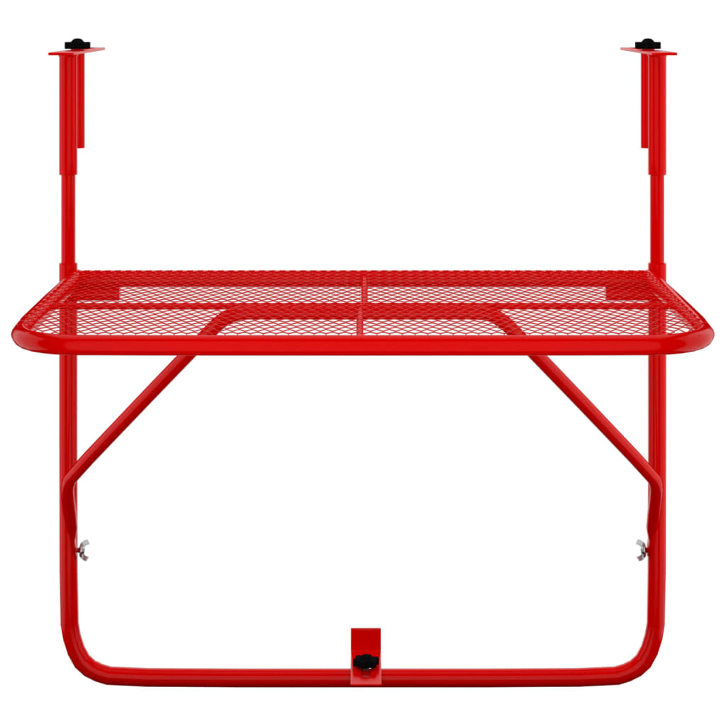 vidaXL Balkonski stol crveni 60 x 40 cm čelični