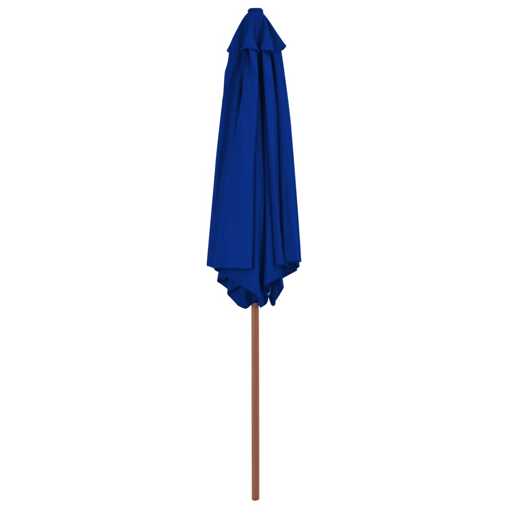 vidaXL Vrtni suncobran s drvenom šipkom plavi 270 cm