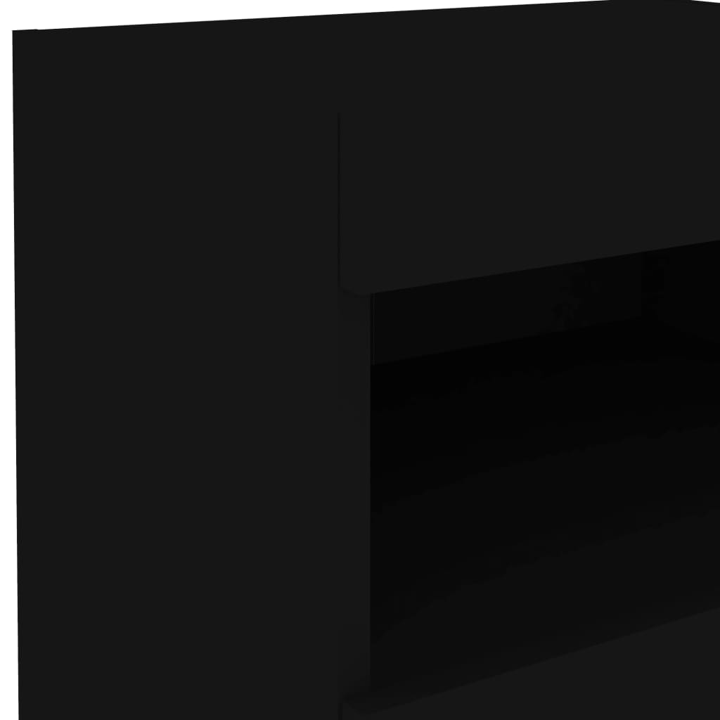 vidaXL Noćni ormarić s LED svjetlima crni 50x40x45 cm