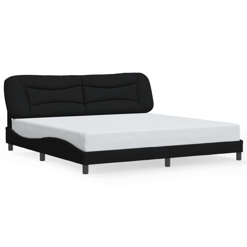 vidaXL Okvir za krevet s uzglavljem crni 200 x 200 cm od tkanine