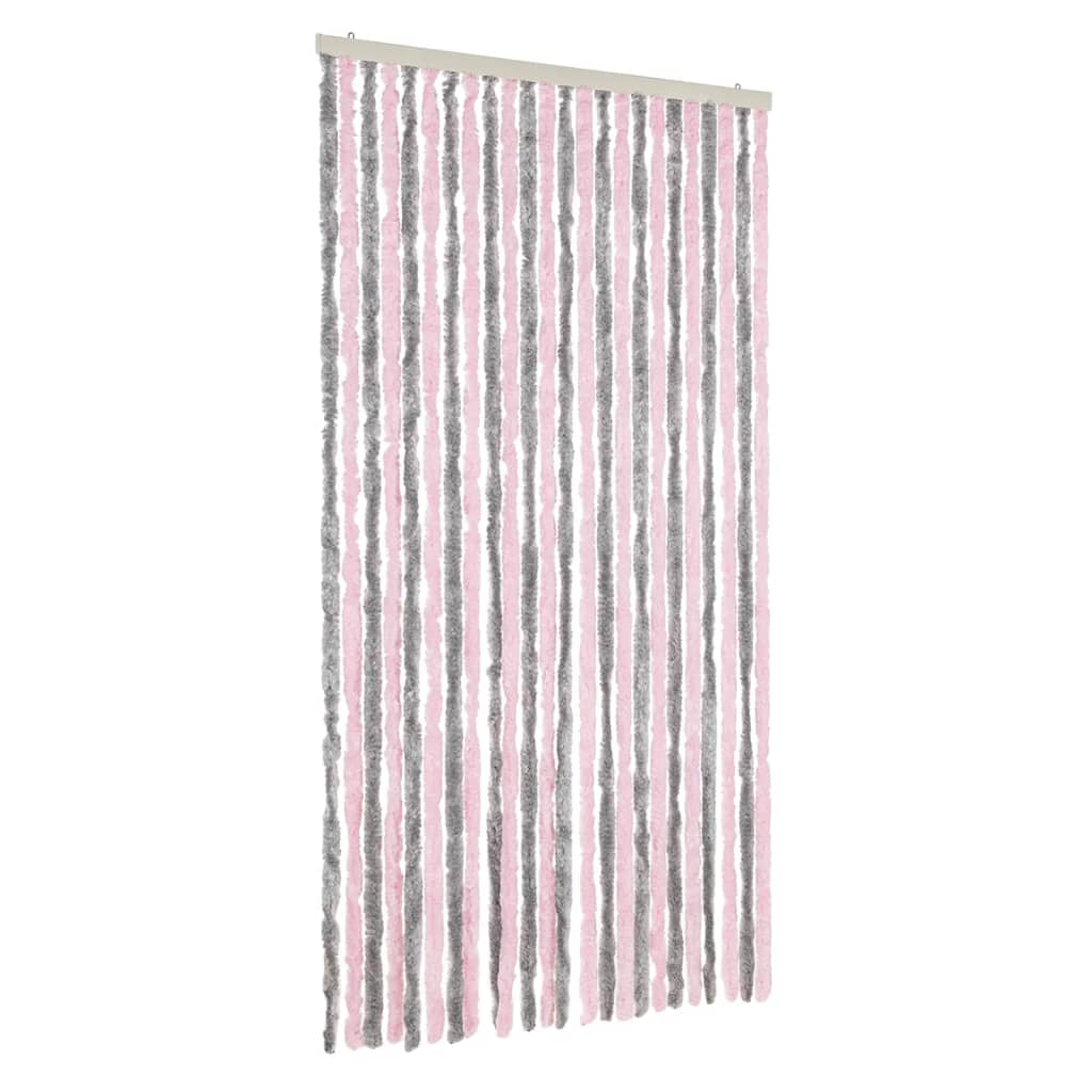 vidaXL Zastor protiv muha srebrnosivi i ružičasti 100 x 230 cm šenil