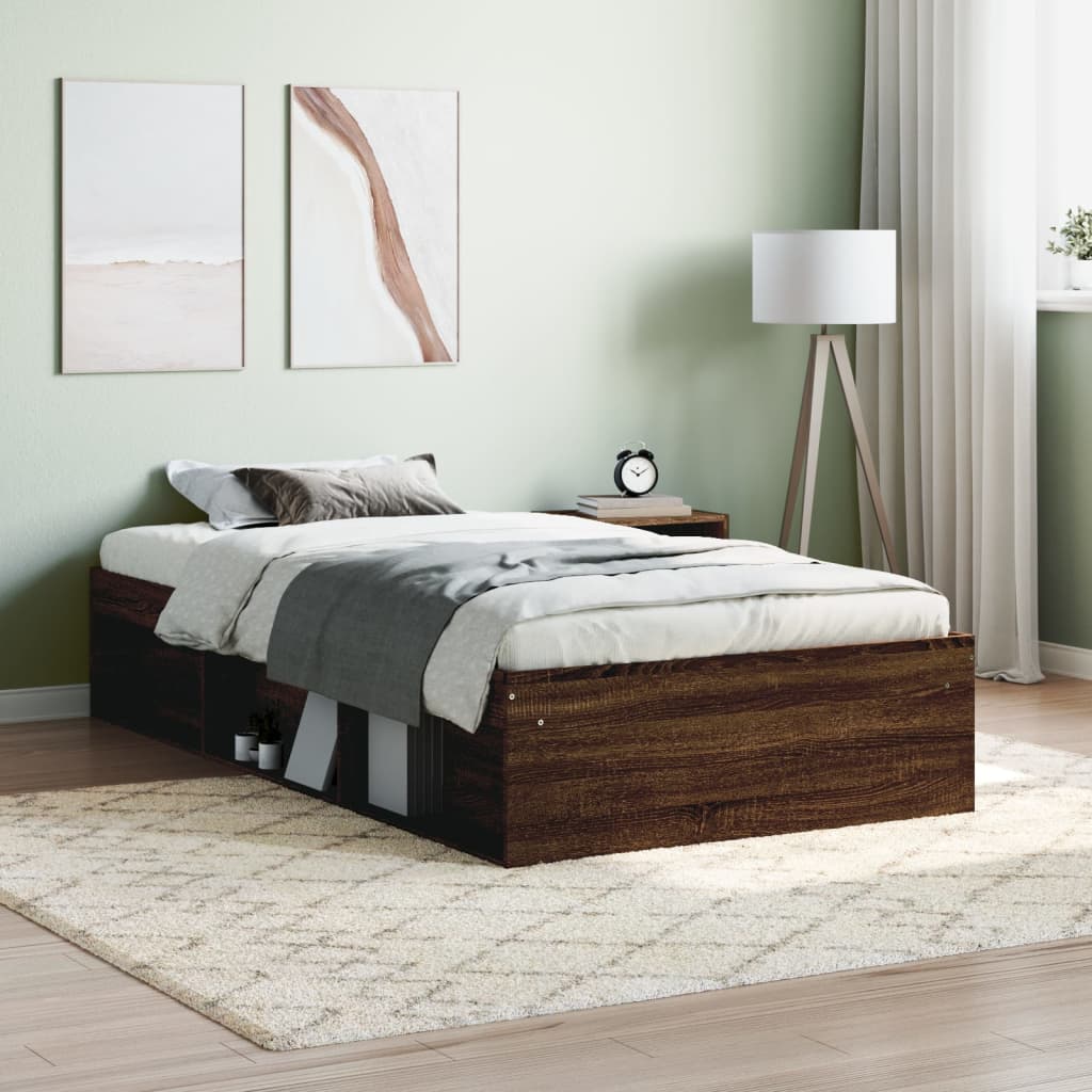 vidaXL Okvir za krevet smeđa boja hrasta hrasta 100x200 cm