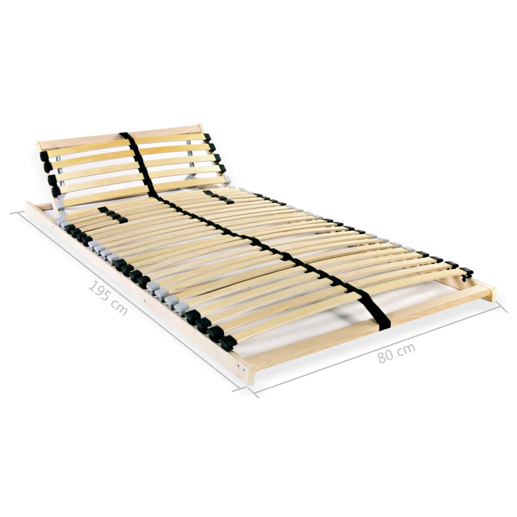 vidaXL Podnice za krevet 2 kom s 28 letvica i 7 zona 80 x 200 cm