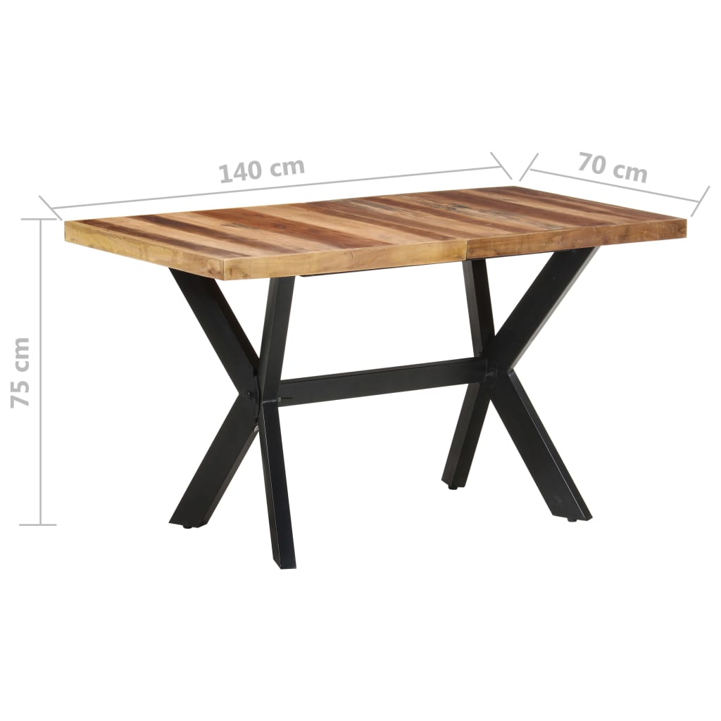 vidaXL Blagovaonski stol 140 x 70 x 75 cm od masivnog drva s premazom