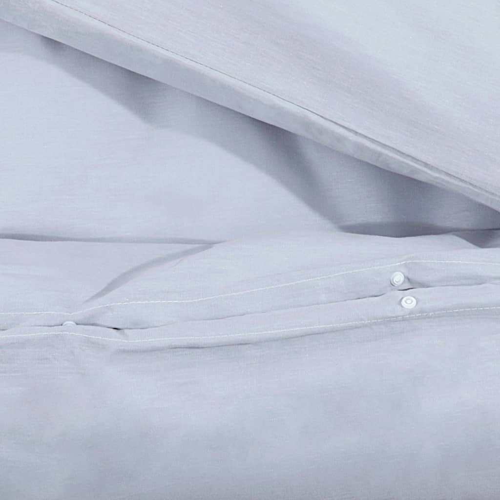 vidaXL Set posteljine za poplun sivi 140 x 200 cm pamučni