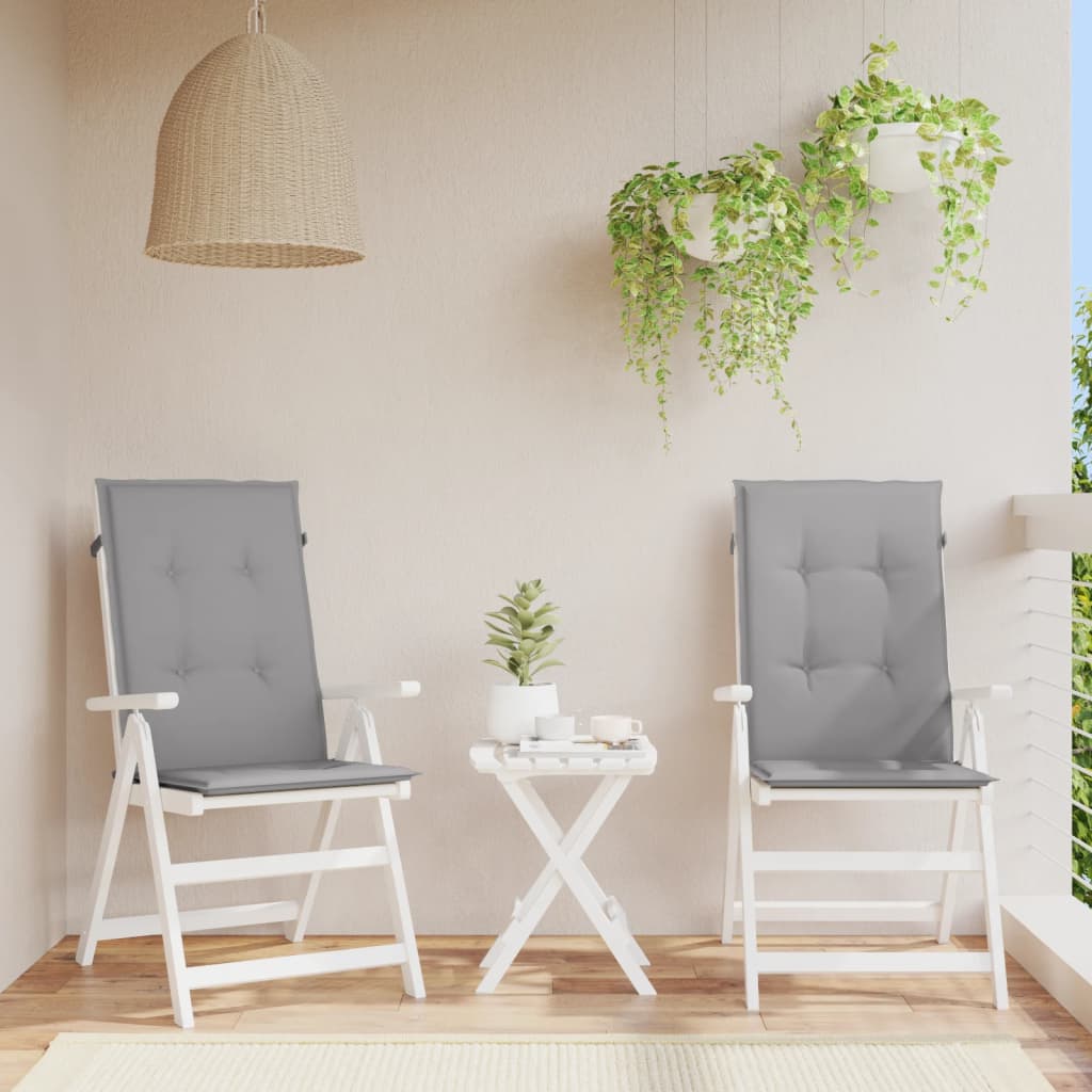 vidaXL Jastuci za vrtne stolice 2 kom sivi 120 x 50 x 3 cm od tkanine