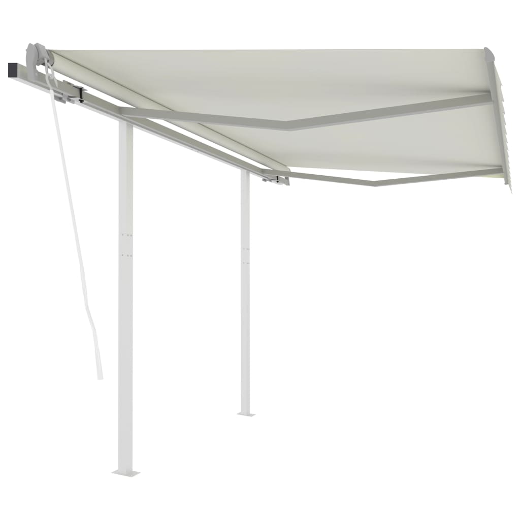 vidaXL Automatska tenda na uvlačenje sa stupovima 3 x 2,5 m krem