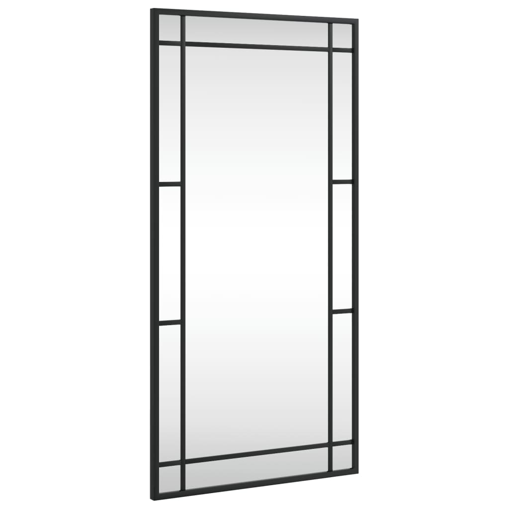 vidaXL Zidno ogledalo crno 40 x 80 cm pravokutno željezno