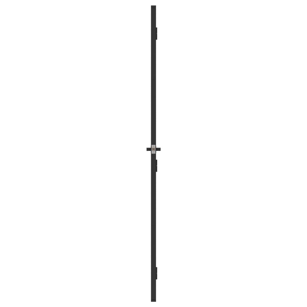 vidaXL Sobna vrata tanka crna 102,5x201,5 cm kaljeno staklo i aluminij