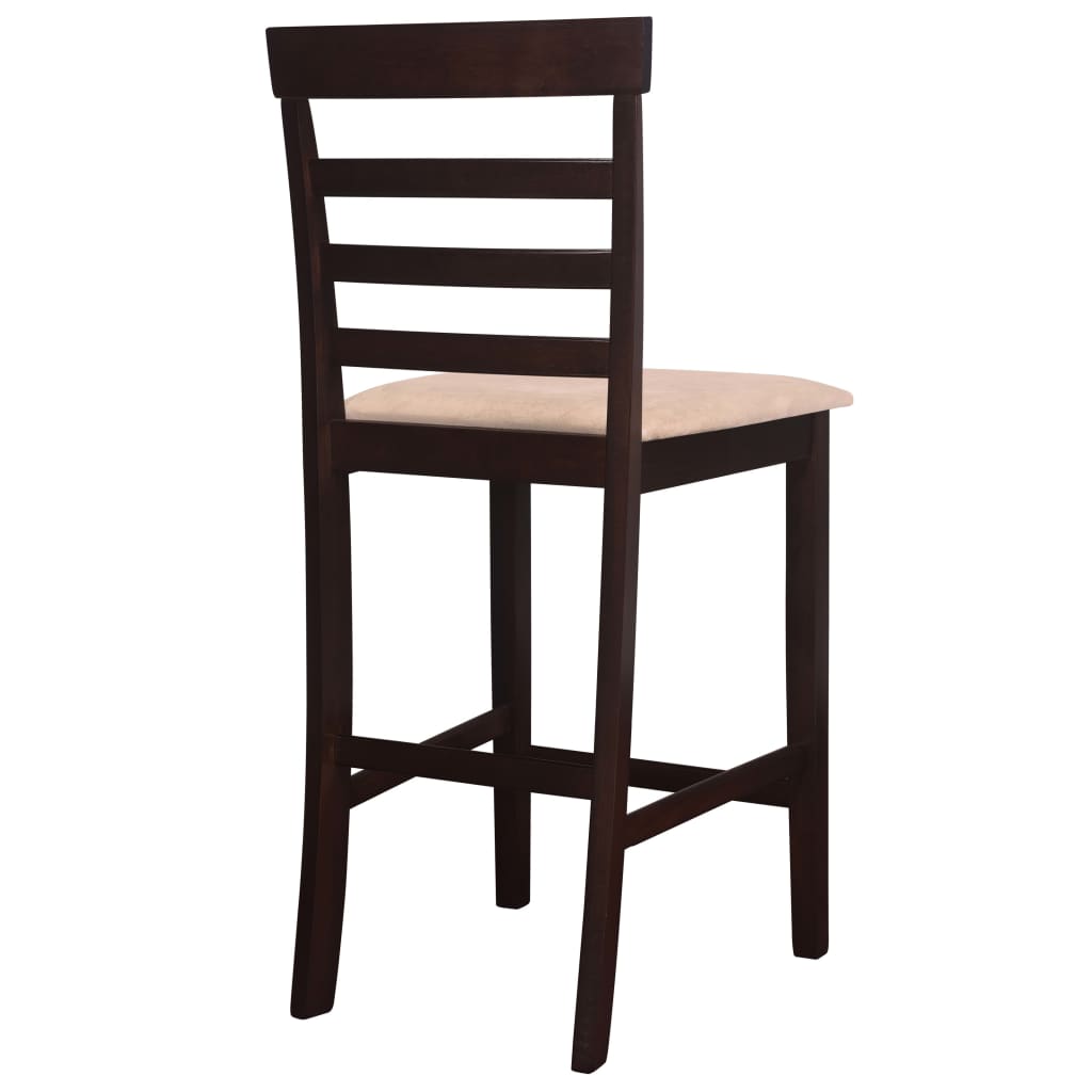 Smeđi drveni barski stol i 4 barske stolice