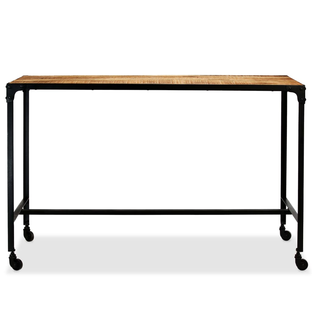 vidaXL Blagovaonski stol od masivnog drva manga i čelika 120x60x76 cm