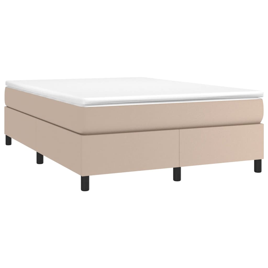 vidaXL Okvir kreveta s oprugama boja cappuccina 140x200cm umjetna koža