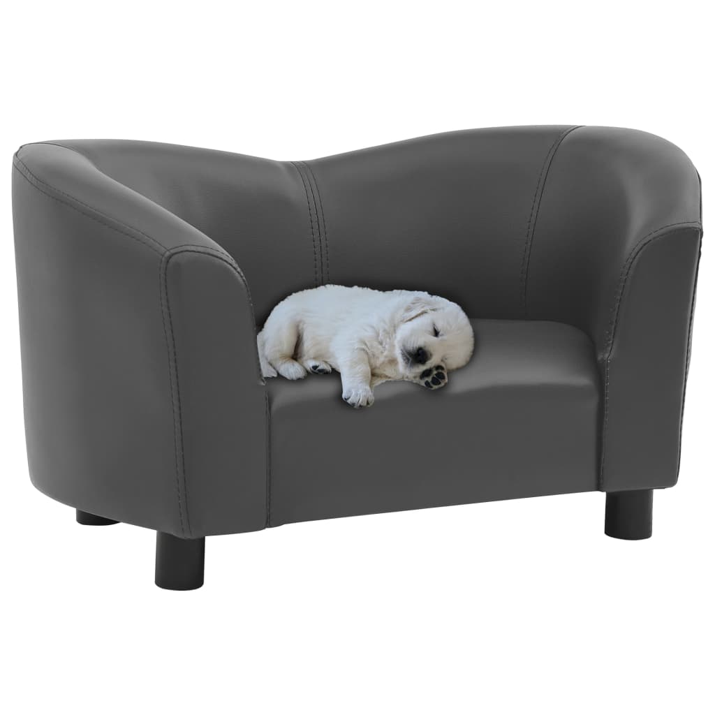 vidaXL Sofa za pse siva 67 x 41 x 39 cm od umjetne kože