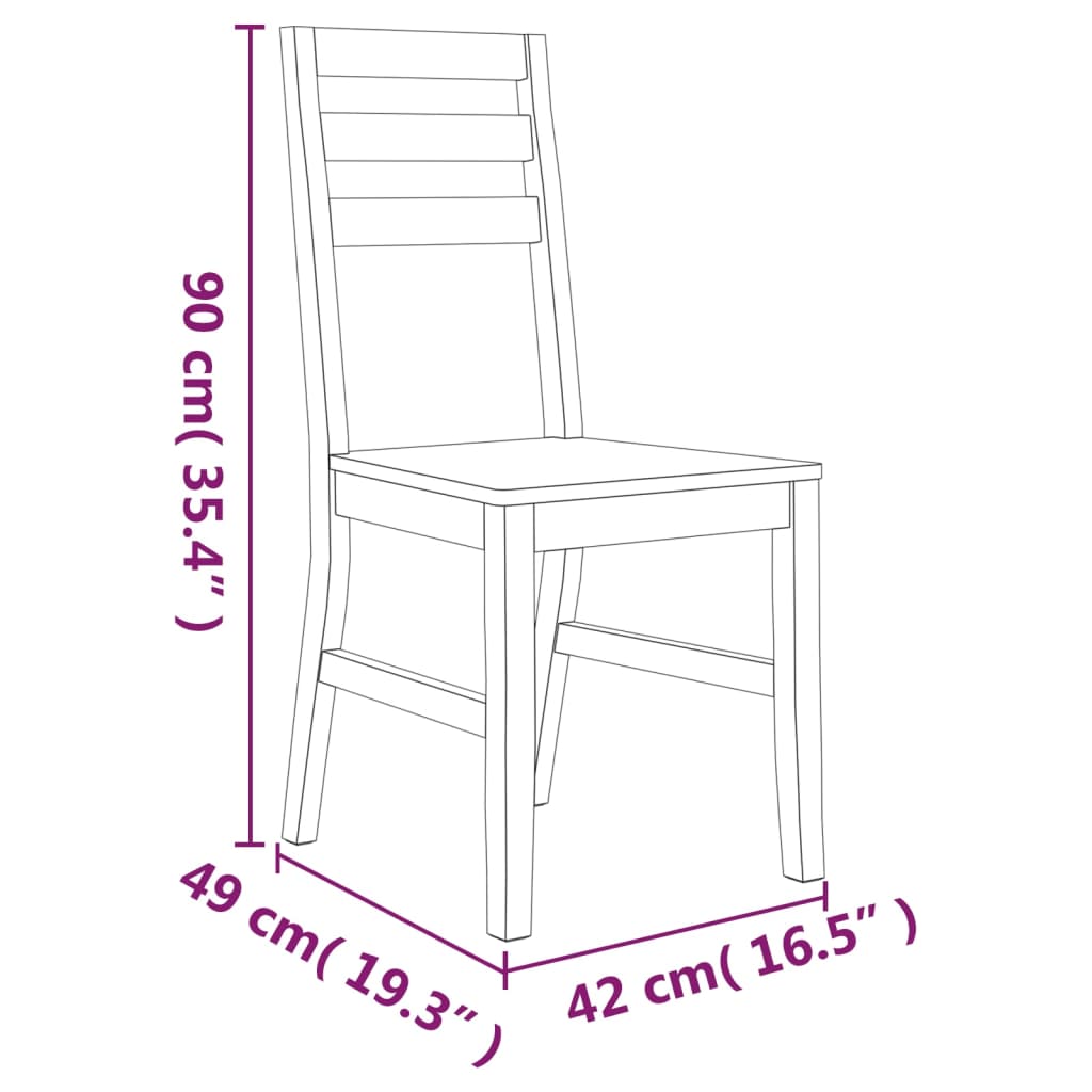 vidaXL Blagovaonske stolice 2 kom od masivnog bagremovog drva