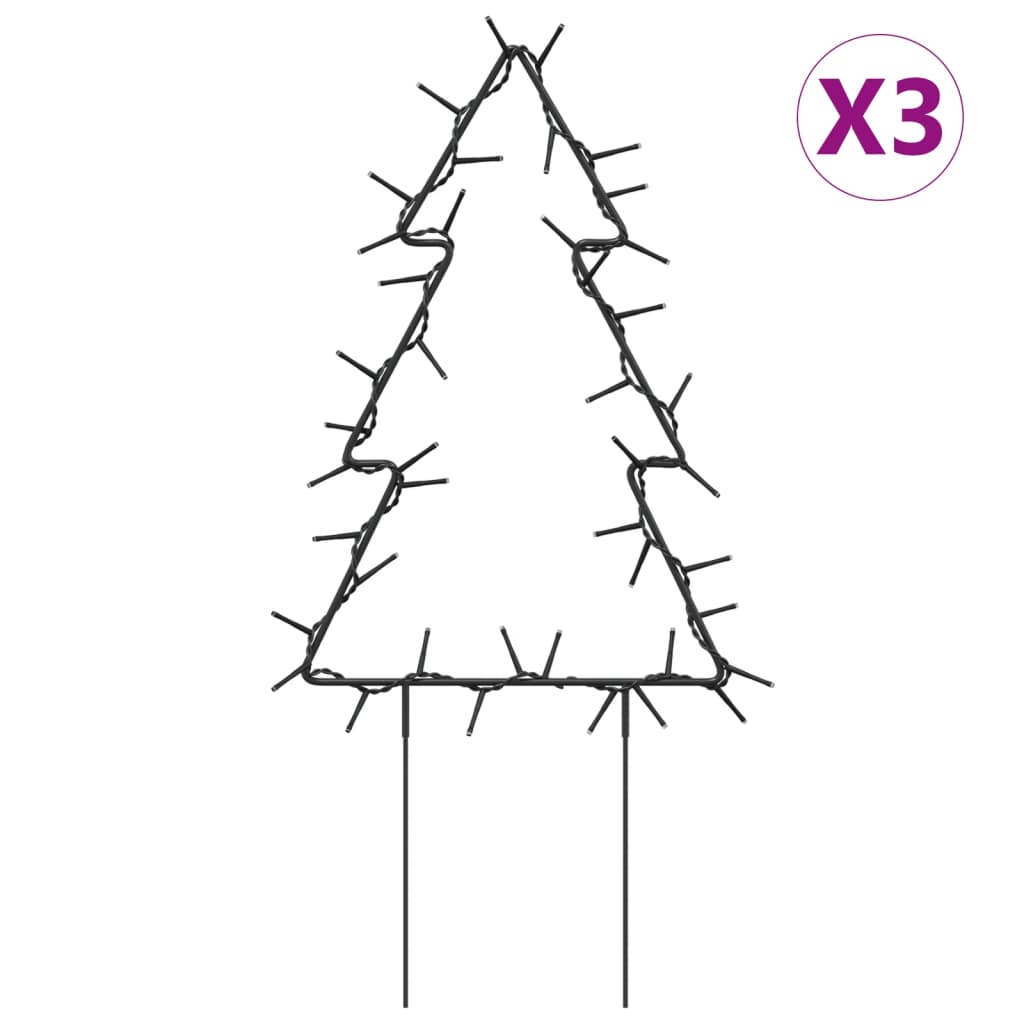 vidaXL Ukrasna božićna svjetla sa šiljcima 3 kom drvce 50 LED 30 cm