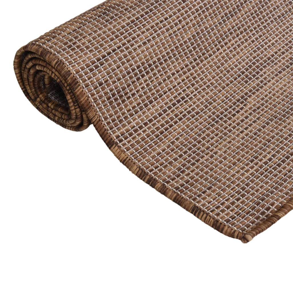 vidaXL Vanjski tepih ravnog tkanja 80 x 150 cm smeđi
