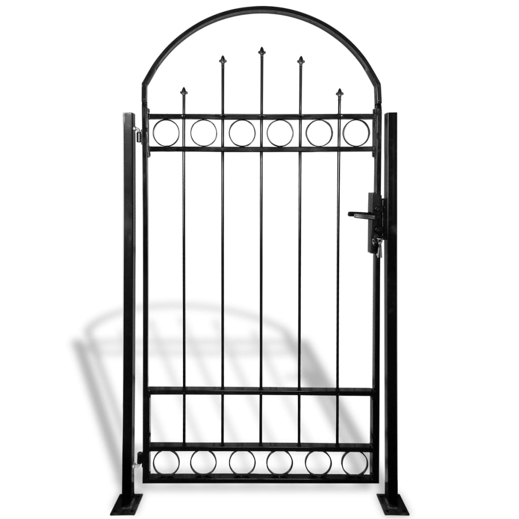 vidaXL Vrata za ogradu sa zaobljenim vrhom i 2 postolja 100x200 cm