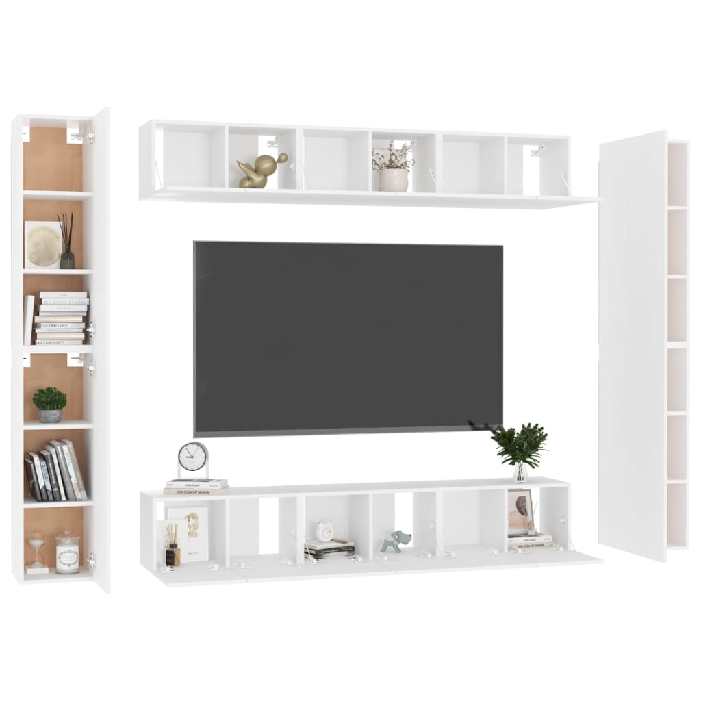vidaXL 10-dijelni set TV ormarića bijeli od iverice