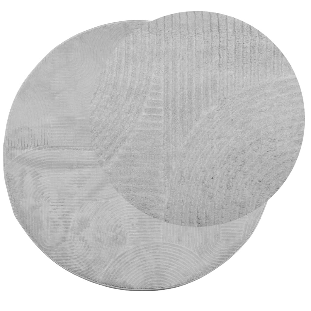 vidaXL Tepih IZA kratkih vlakana skandinavski izgled sivi Ø 200 cm