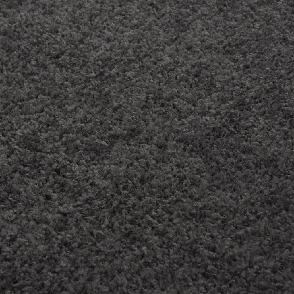vidaXL Čupavi tepih s visokim vlaknima antracit 160 x 230 cm