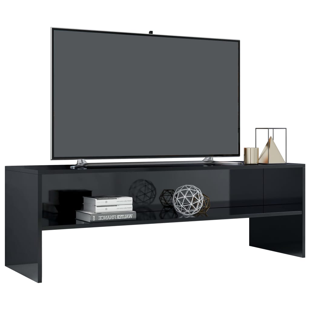 vidaXL TV ormarić od iverice visoki sjaj crni 120 x 40 x 40 cm