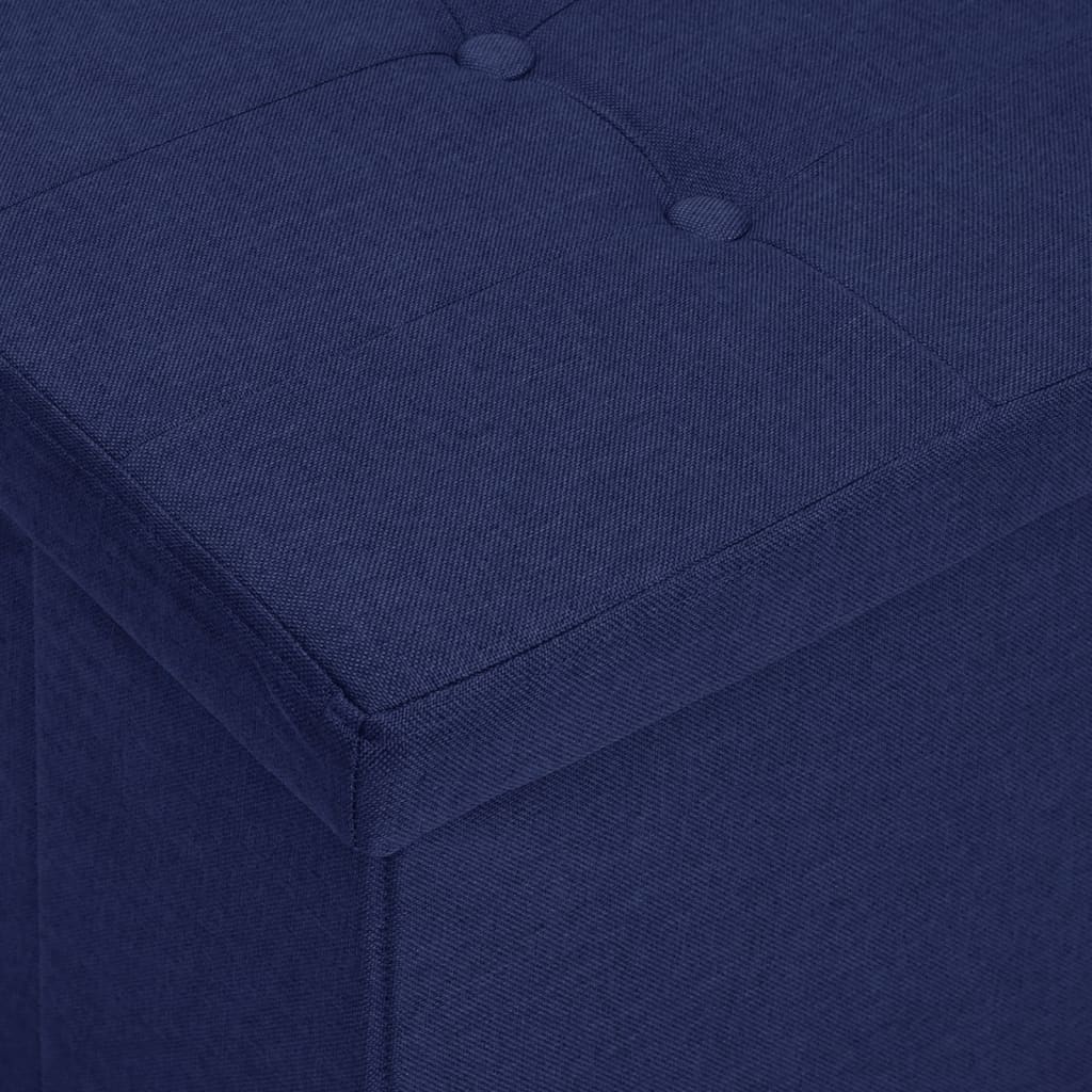 vidaXL Sklopiva klupa za pohranu od umjetnog platna plava