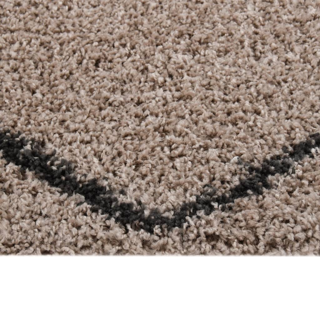 vidaXL Čupavi tepih s visokim vlaknima bež i antracit 200x290 cm
