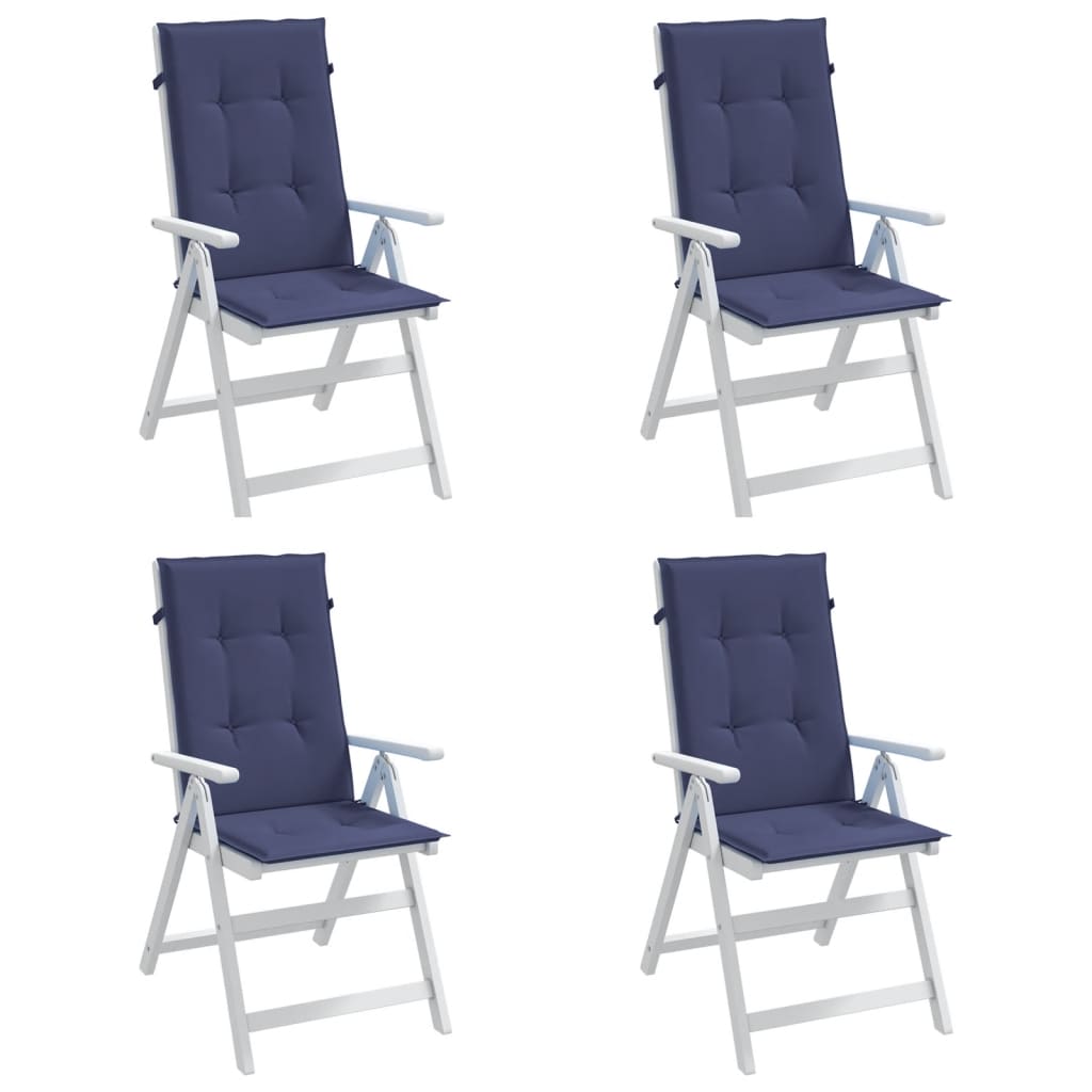 vidaXL Jastuci za stolice s visokim naslonom 4 kom modri od tkanine