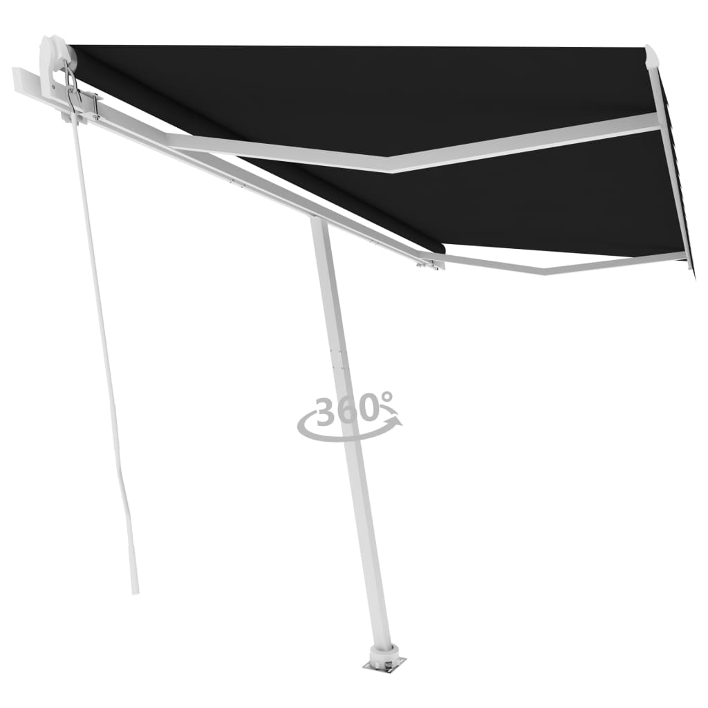 vidaXL Samostojeća tenda na ručno uvlačenje 450 x 350 cm antracit