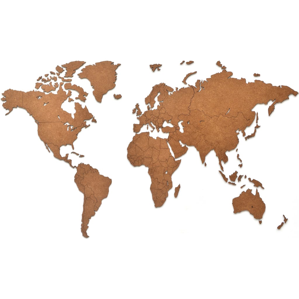MiMi Innovations zidna drvena karta svijeta Luxury smeđa 90 x 54 cm