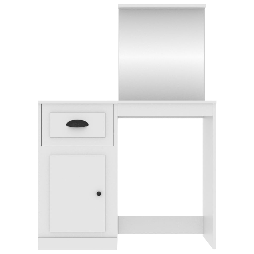 vidaXL Toaletni stolić s ogledalom bijeli 90 x 50 x 132,5 cm drveni
