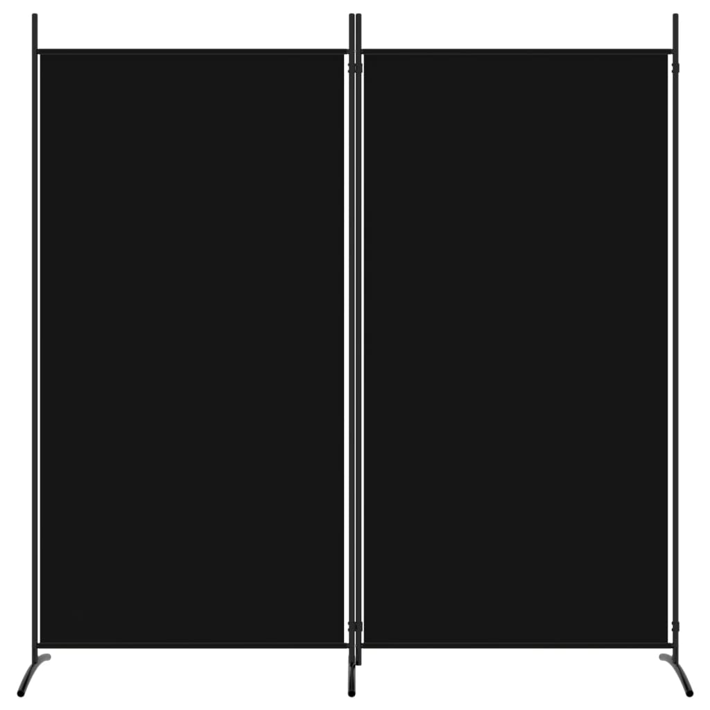 vidaXL Sobna pregrada s 2 panela crna 175 x 180 cm od tkanine