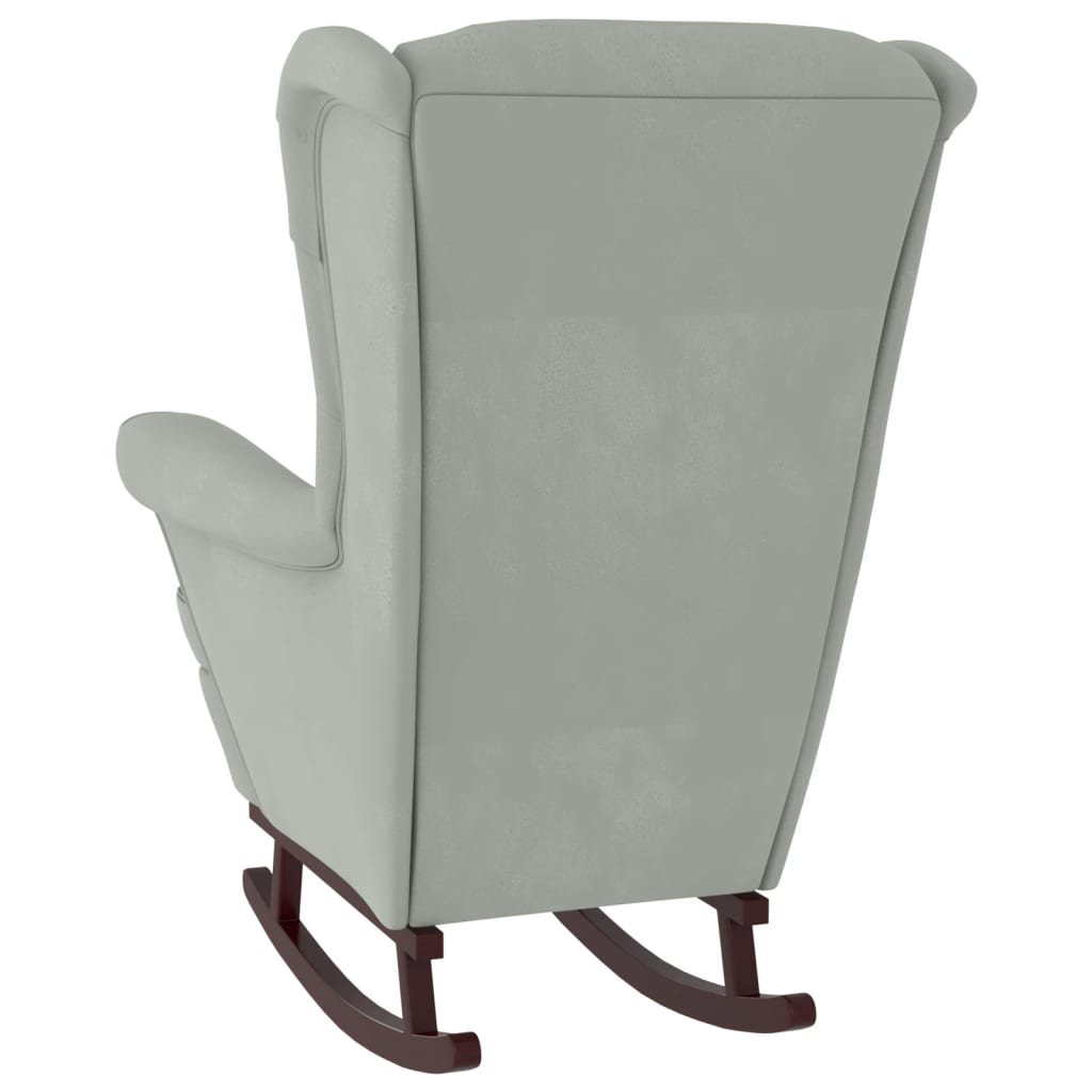 vidaXL Stolica za ljuljanje sa stolcem svjetlosiva baršunasta