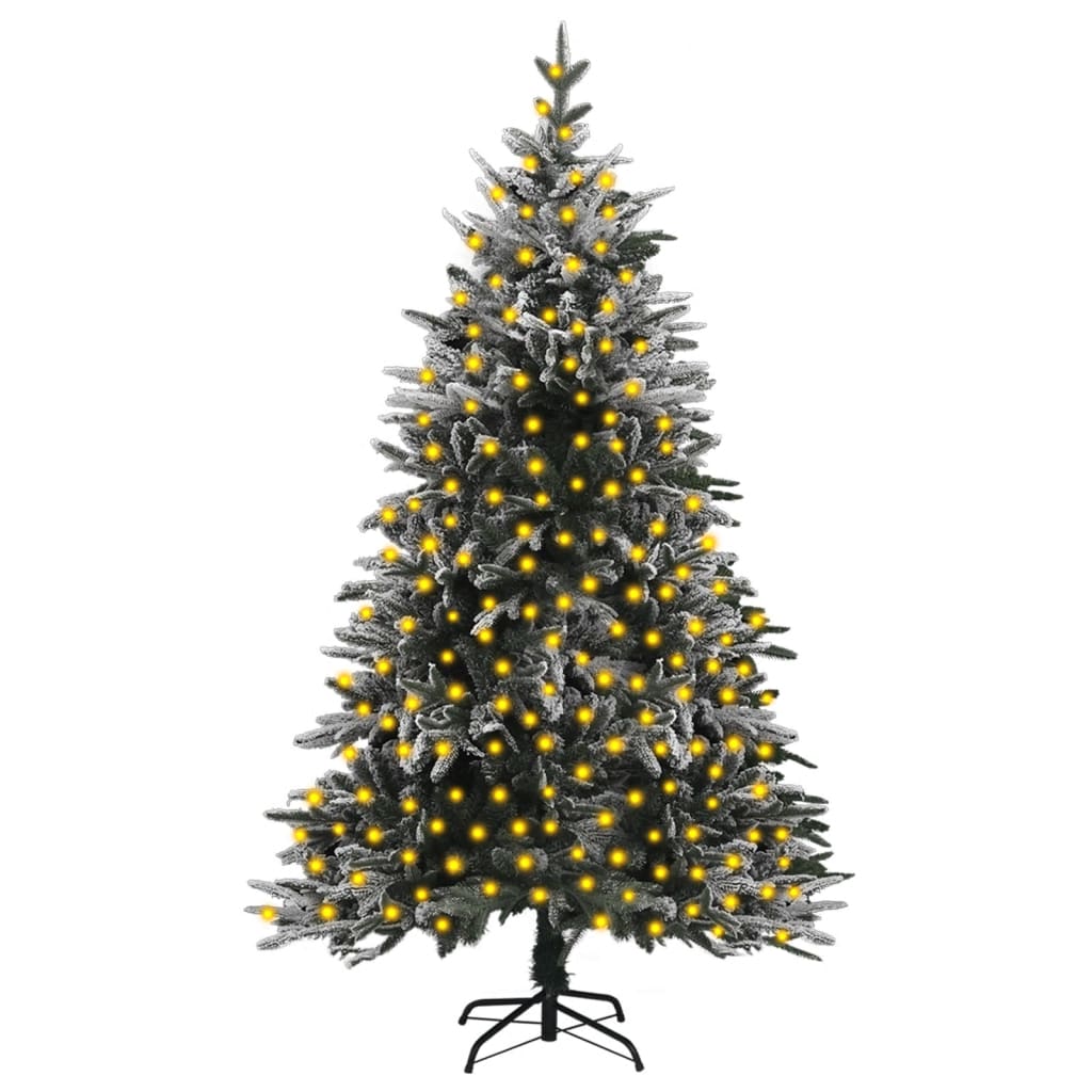 vidaXL Umjetno osvijetljeno božićno drvce sa snijegom 240 cm PVC i PE