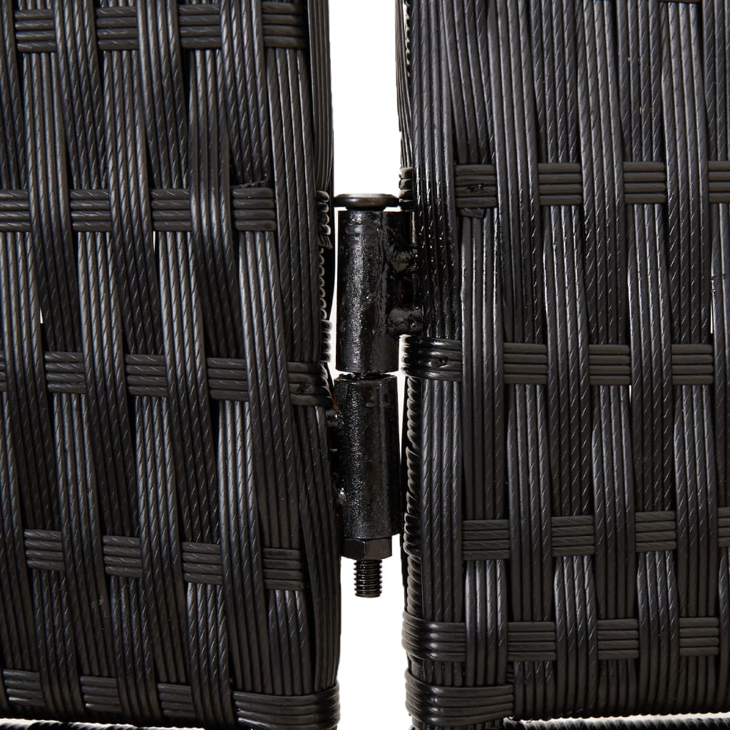 vidaXL Sobna pregrada sa 6 panela crna od poliratana