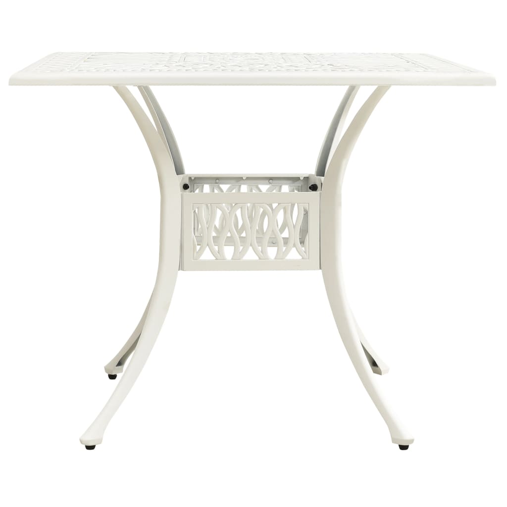 vidaXL Vrtni stol bijeli 90 x 90 x 73 cm od lijevanog aluminija